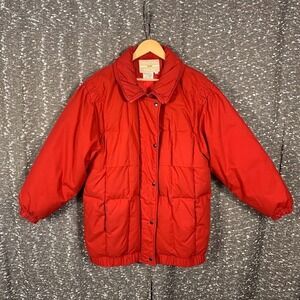 Vintage Starting Point Red Quilted Puffer Jacket Duck Down Women's Medium
